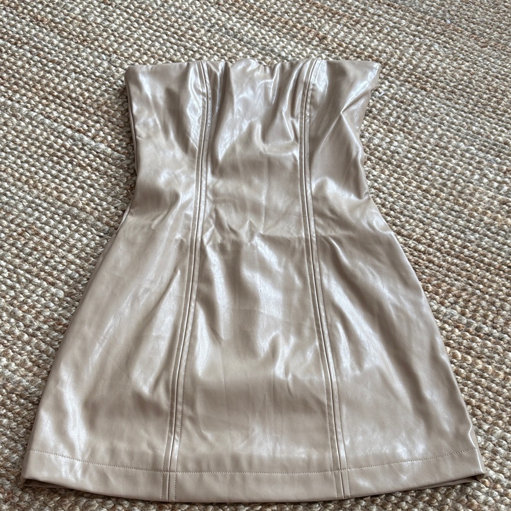 Princess Polly Strapless Tan Dress